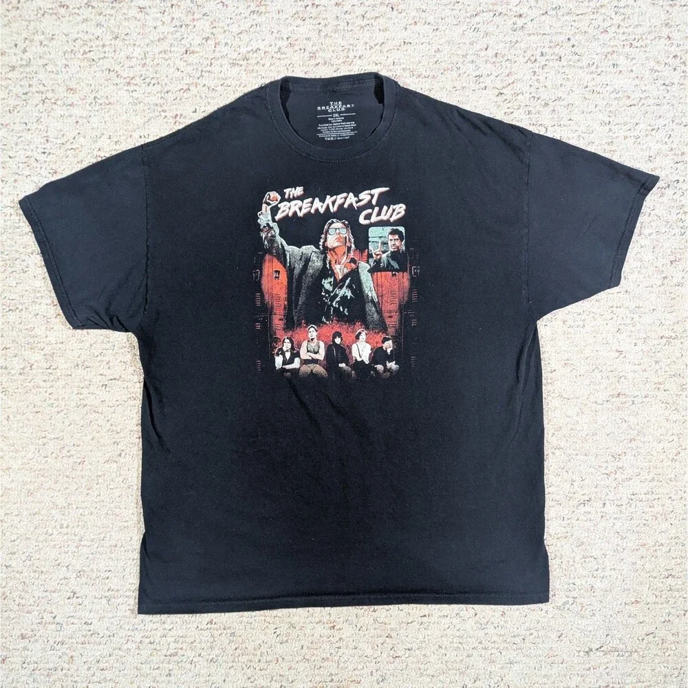 The Breakfast Club T-Shirt Mens 2XL Black Short Sleeve Retro 80s Movie Tee